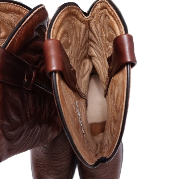 Palomino 2 Tone Brown Leather Mens 6.5D Western Boots EUC - Picture 6 of 12